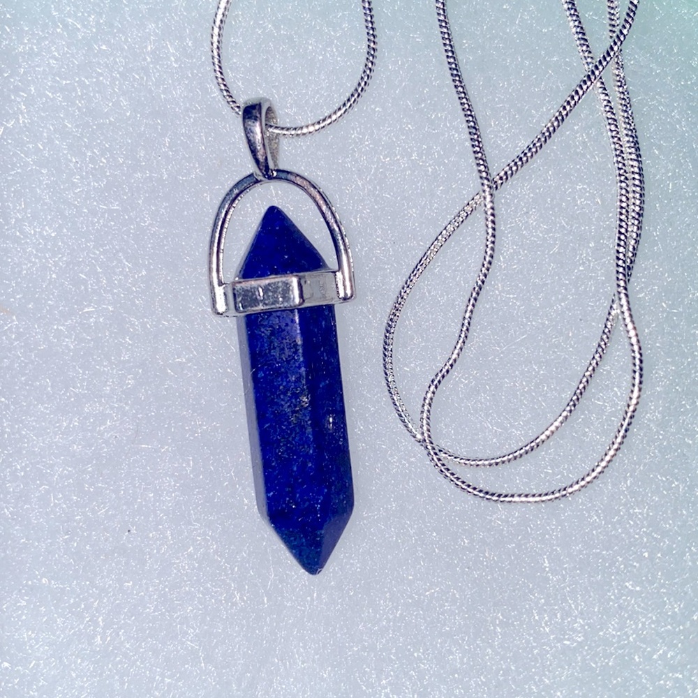 Blue Lapis Sterling Silver 24” Necklace